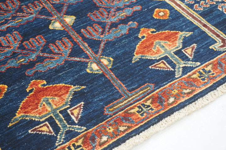 10 Ft Navy Blue Bakhshaish Afghan hand knotted Runner Rug - Yildiz Rugs