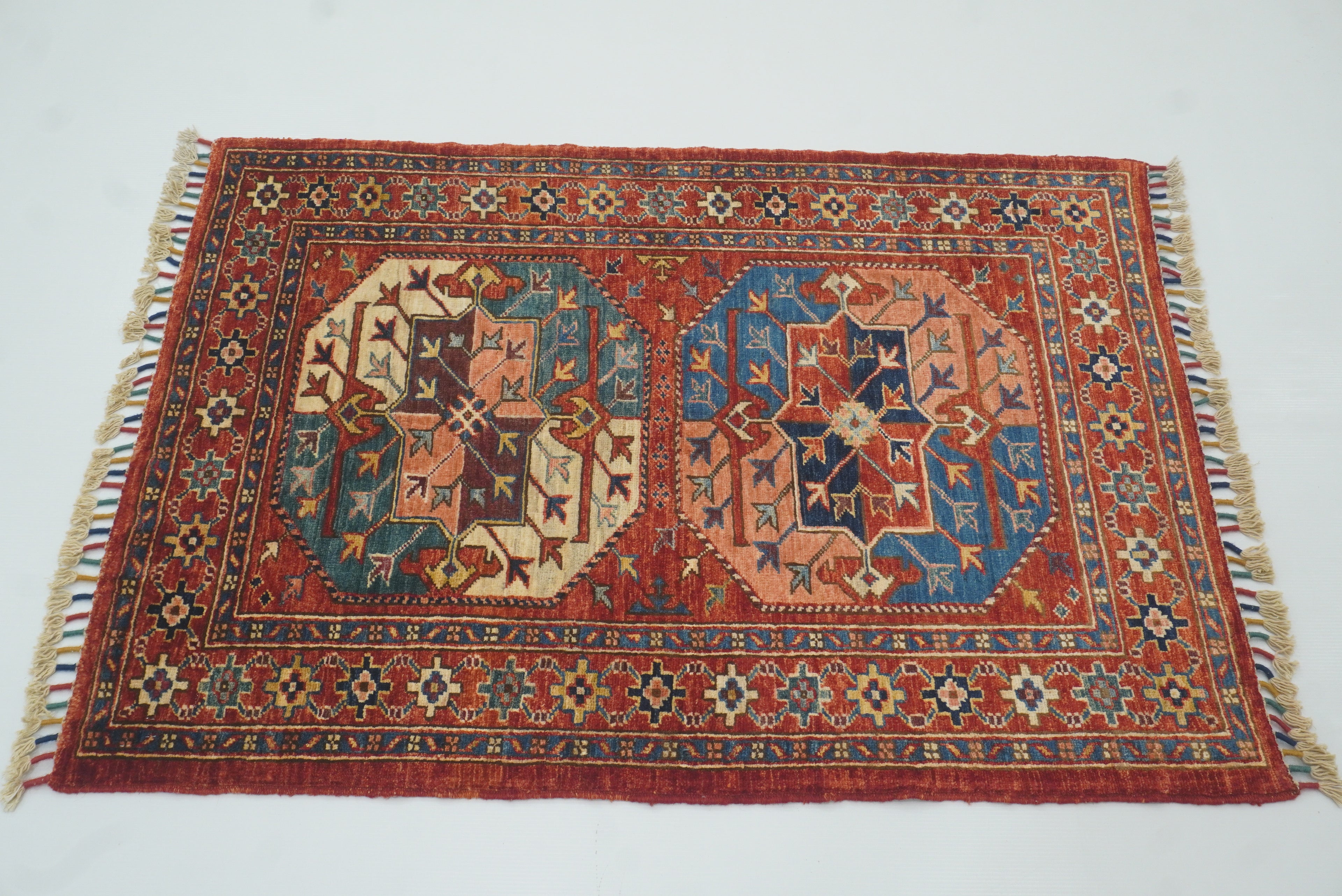 3x4 Red Ersari Hand Knotted Afghan Oriental Rug - Yildiz Rugs