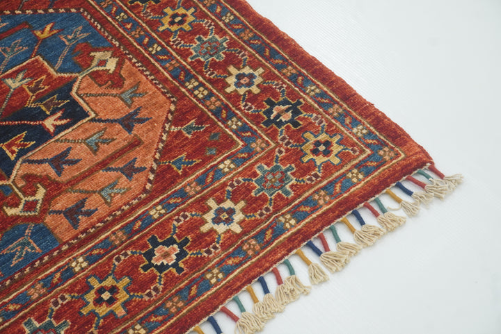 3x4 Red Ersari Hand Knotted Afghan Oriental Rug - Yildiz Rugs