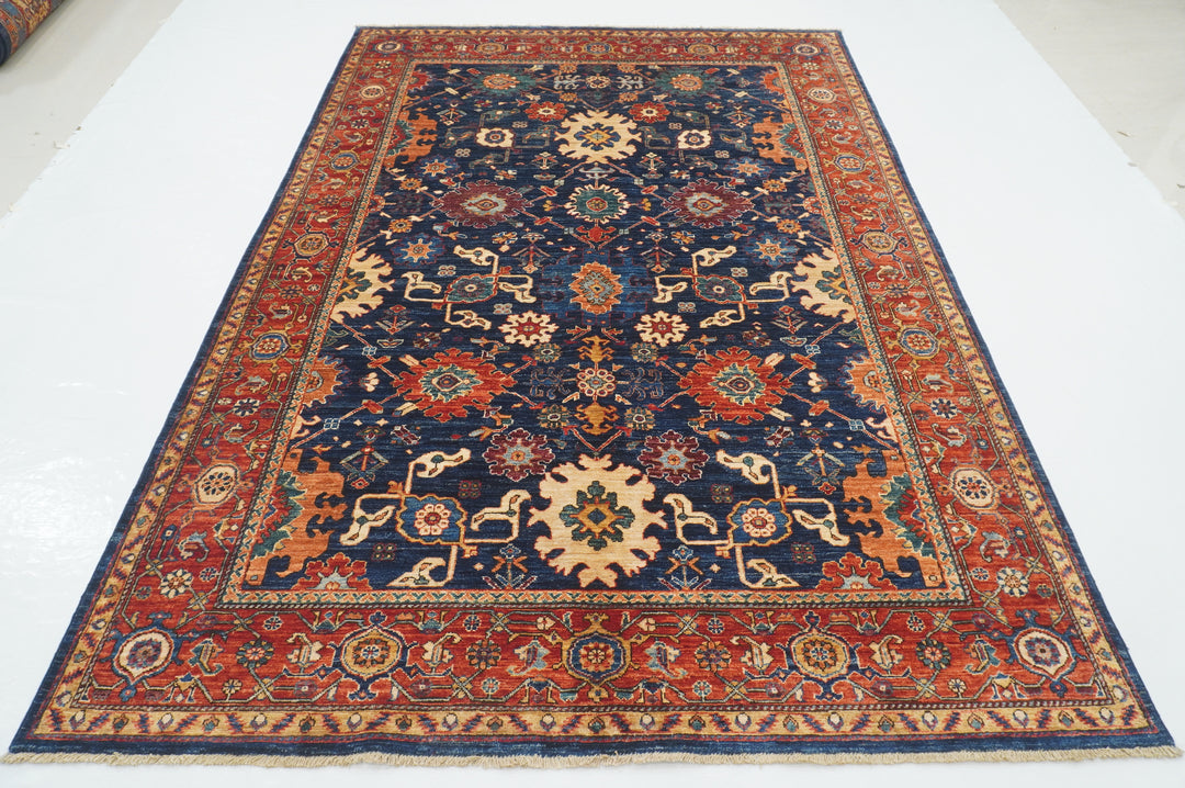 6x9 Bidjar Navy Blue Oriental Afghan Hand knotted Wool Rug - Yildiz Rugs