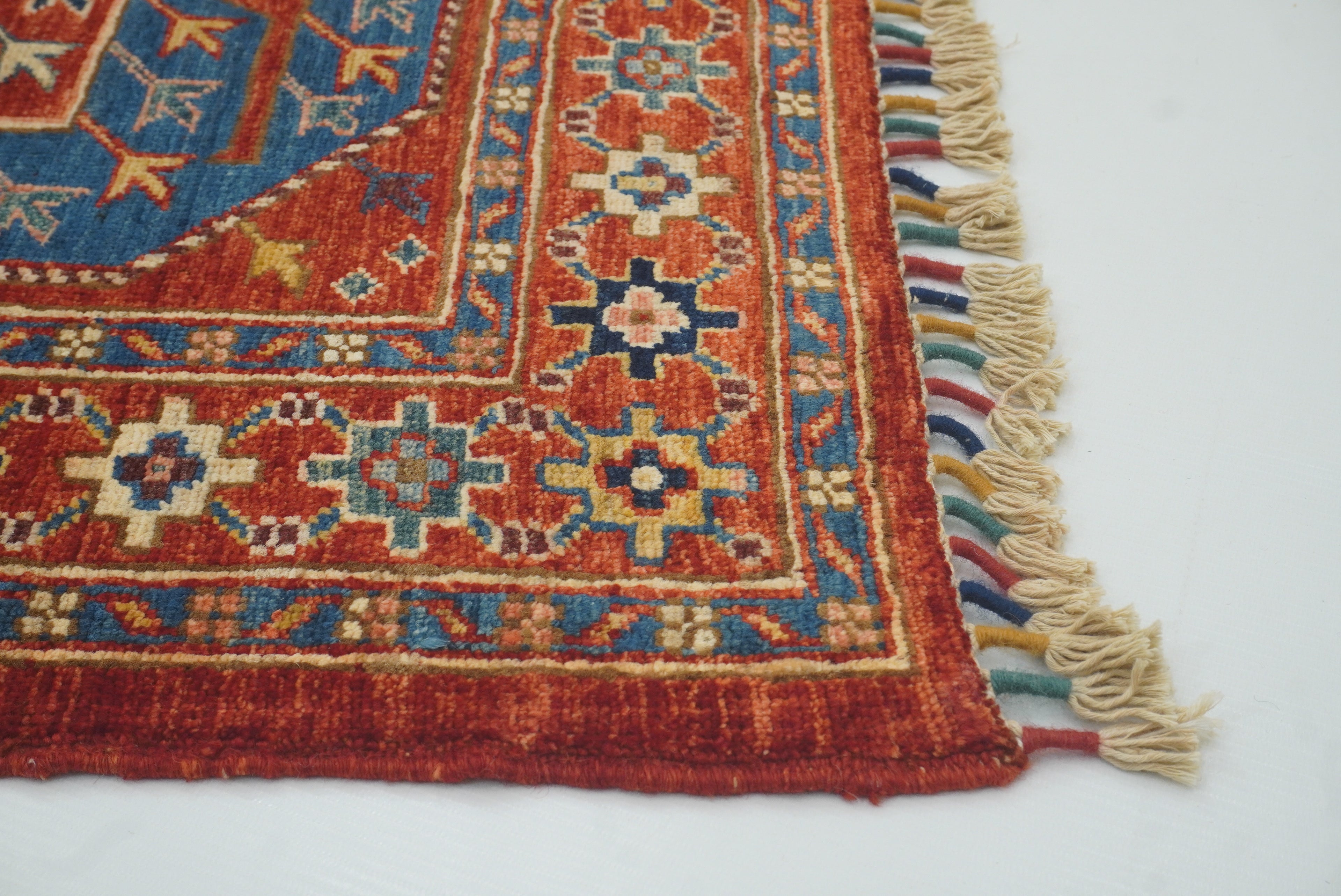 3x4 Red Ersari Hand Knotted Afghan Oriental Rug - Yildiz Rugs