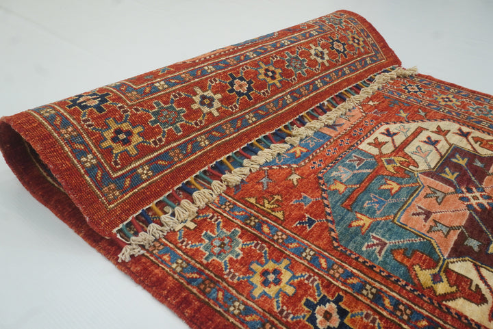 3x4 Red Ersari Hand Knotted Afghan Oriental Rug - Yildiz Rugs