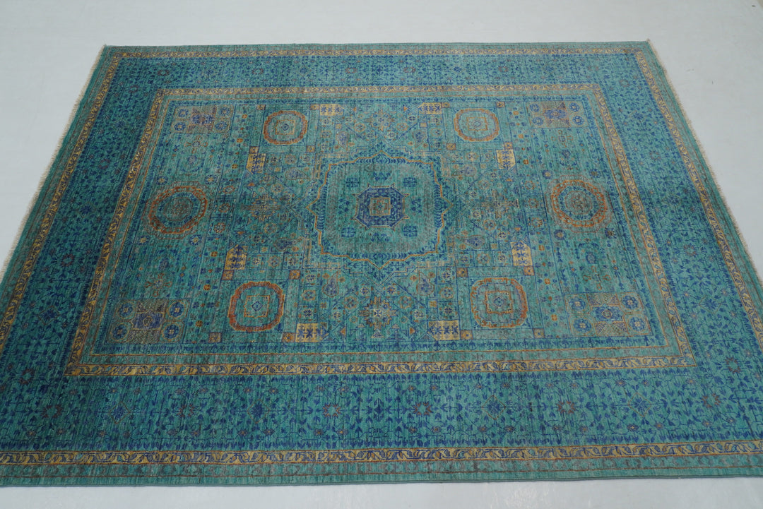 5x7 Turquoise Blue Mamluk Hand knotted Turkish Rug