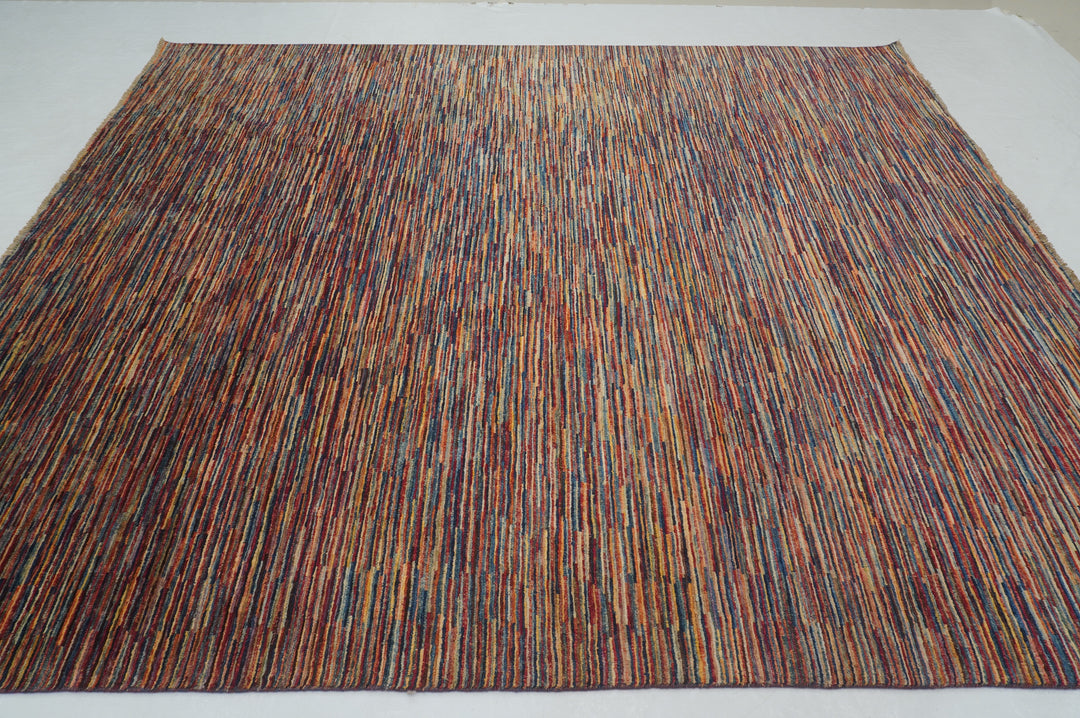 8x10 Multicolor Abstract Gabbeh Striped Afghan Modern Rug