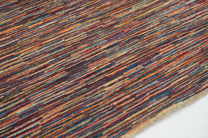 8x10 Multicolor Abstract Gabbeh Striped Afghan Modern Rug