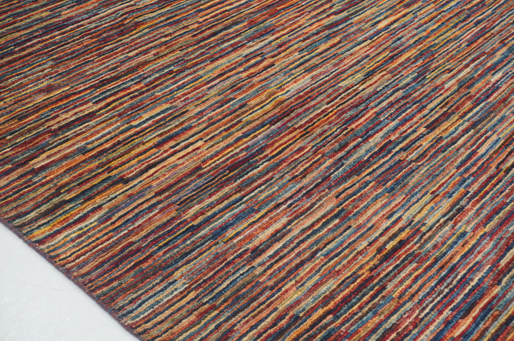 8x10 Multicolor Abstract Gabbeh Striped Afghan Modern Rug