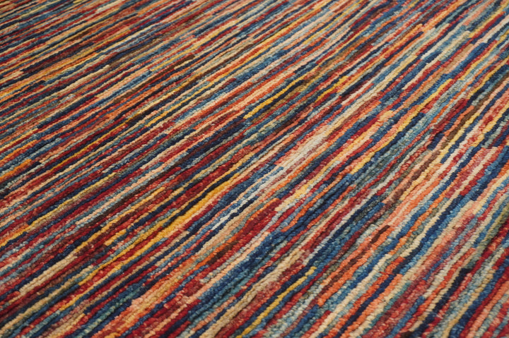 8x10 Multicolor Abstract Gabbeh Striped Afghan Modern Rug