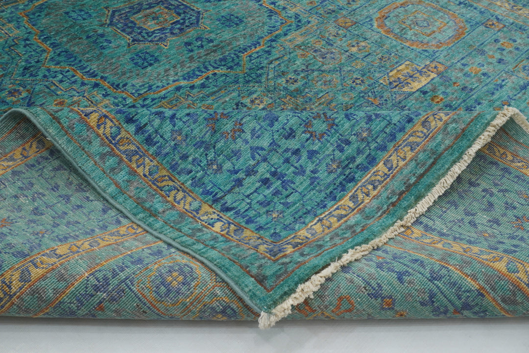 5x7 Turquoise Blue Mamluk Hand knotted Turkish Rug