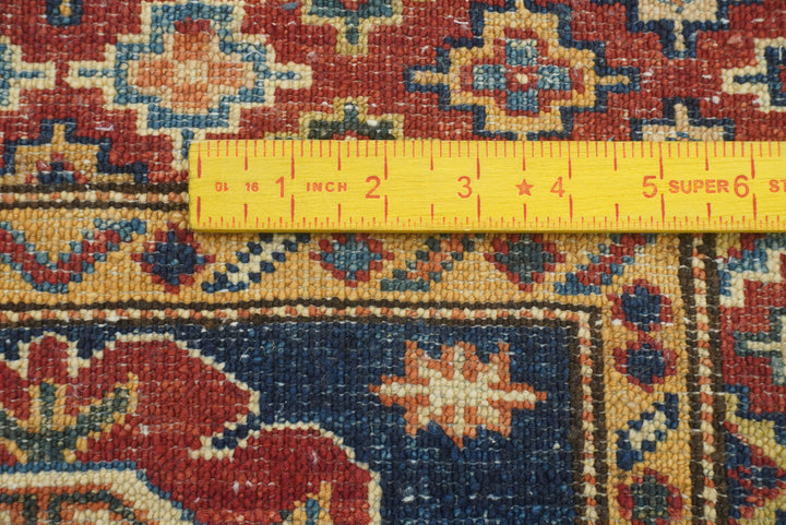 2x3 Navy Blue Kazak Hand-Knotted Afghan Wool Rug - Yildiz Rugs