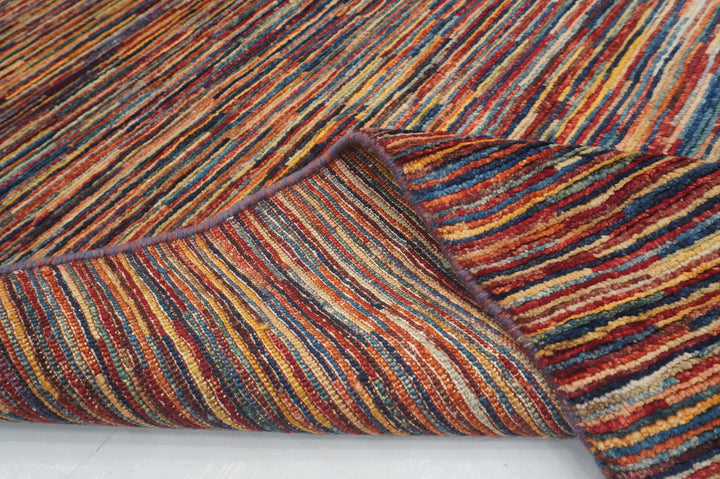 8x10 Multicolor Abstract Gabbeh Striped Afghan Modern Rug