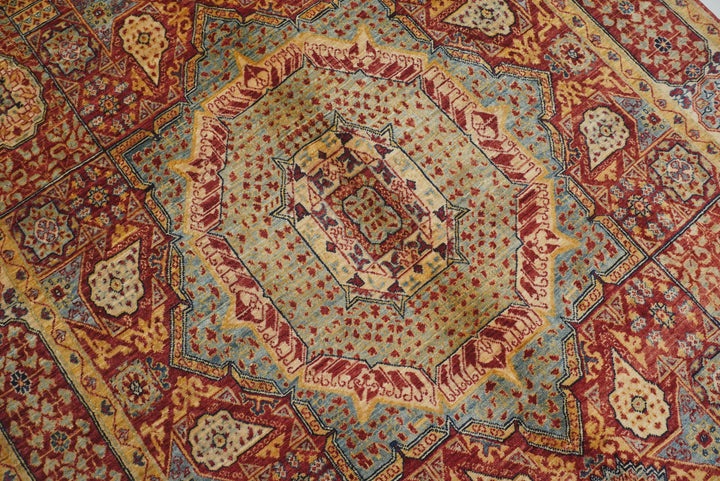 4'6x7'1 Red Vintage Mamluk Hand knotted Turkish Medallion Rug