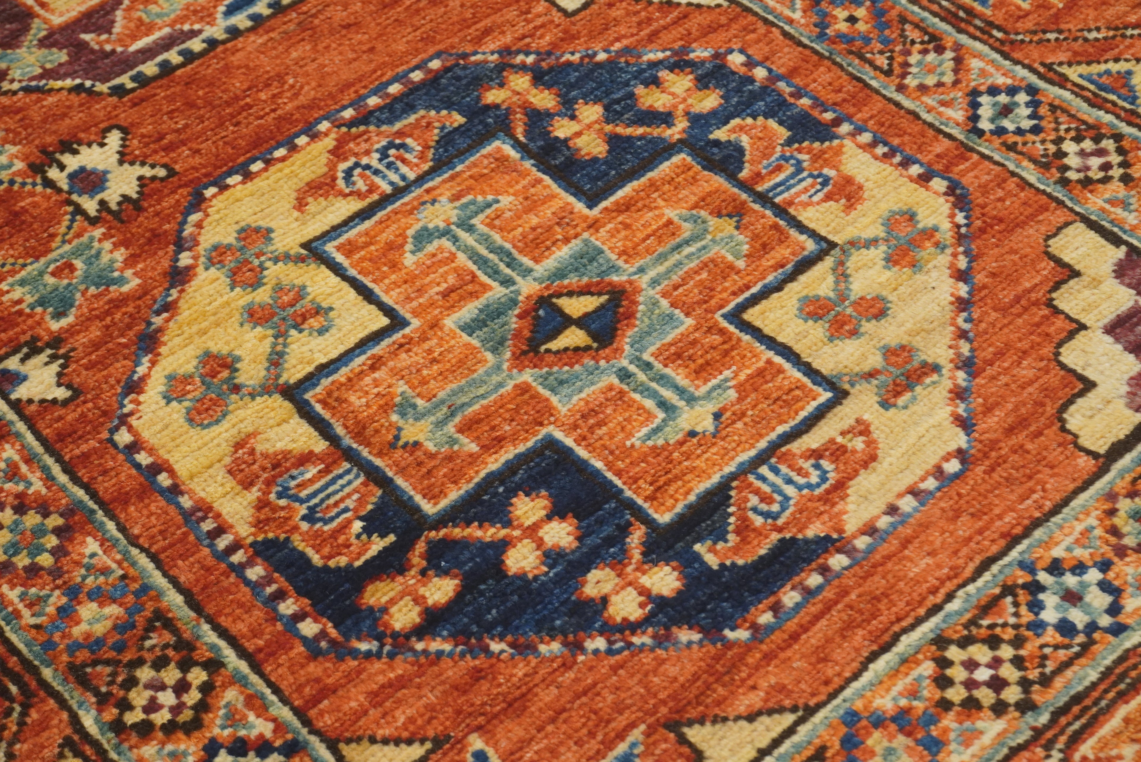 3x4 Red Ersari Hand Knotted Afghan Wool Oriental Rug - Yildiz Rugs