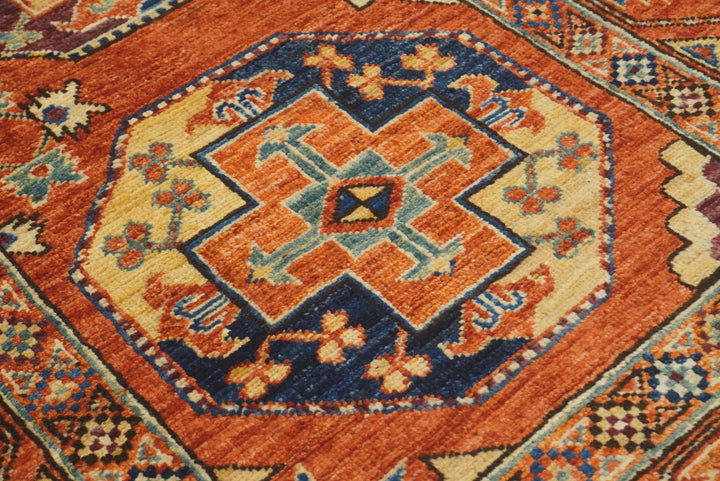 3x4 Red Ersari Hand Knotted Afghan Wool Oriental Rug - Yildiz Rugs