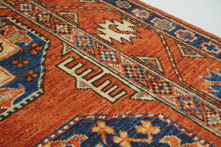3x4 Red Ersari Hand Knotted Afghan Wool Oriental Rug - Yildiz Rugs