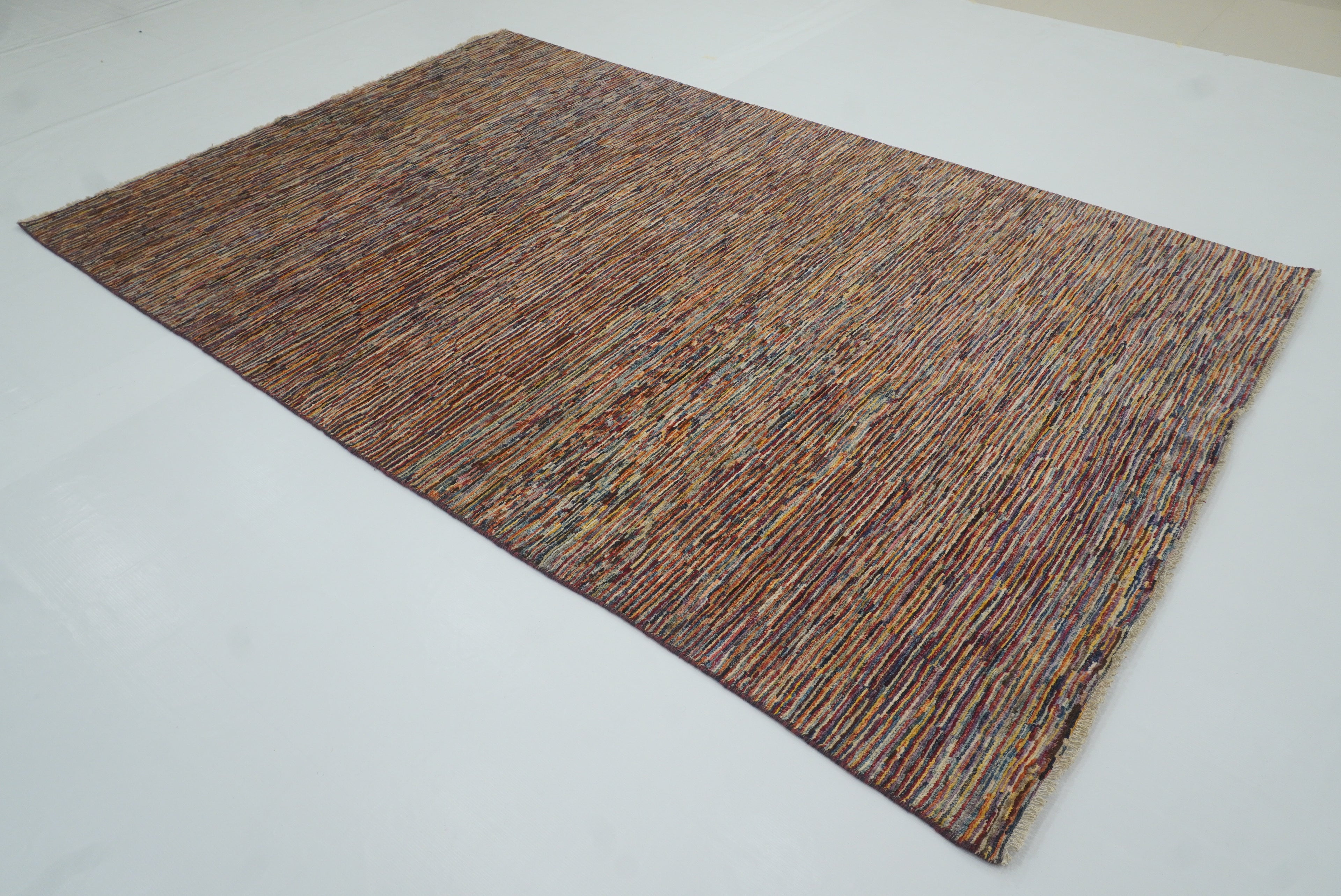 6'1"x9'5" Striped Gabbeh Afghan Hand knotted Rug - Yildiz Rugs