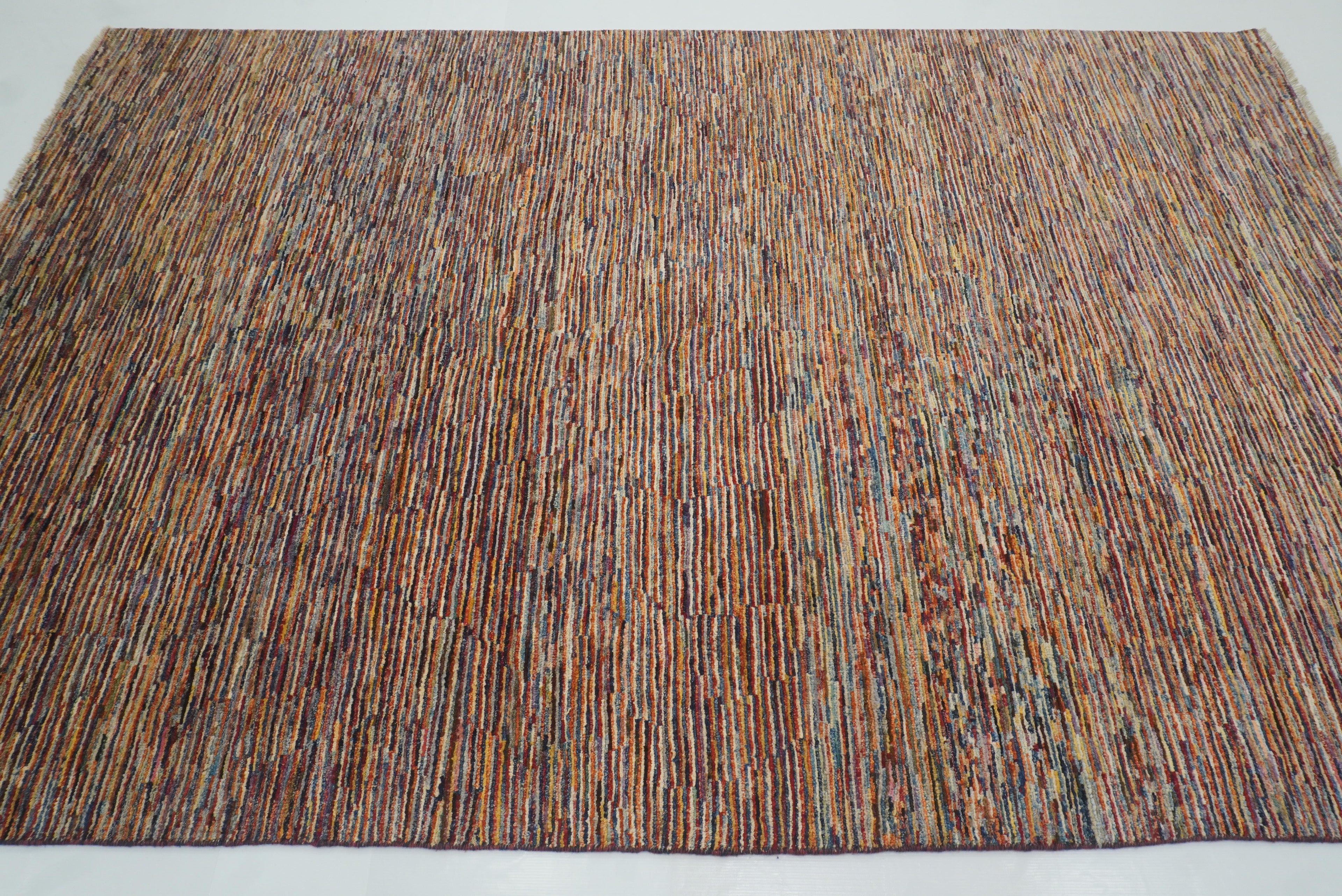 6'1"x9'5" Striped Gabbeh Afghan Hand knotted Rug - Yildiz Rugs