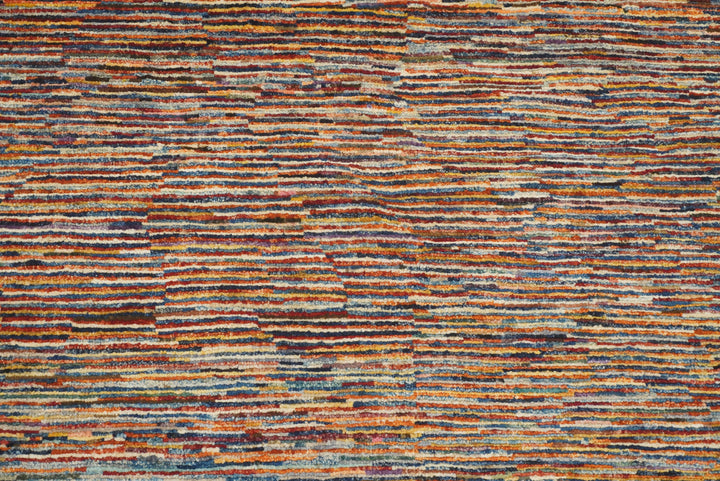6'1"x9'5" Striped Gabbeh Afghan Hand knotted Rug - Yildiz Rugs