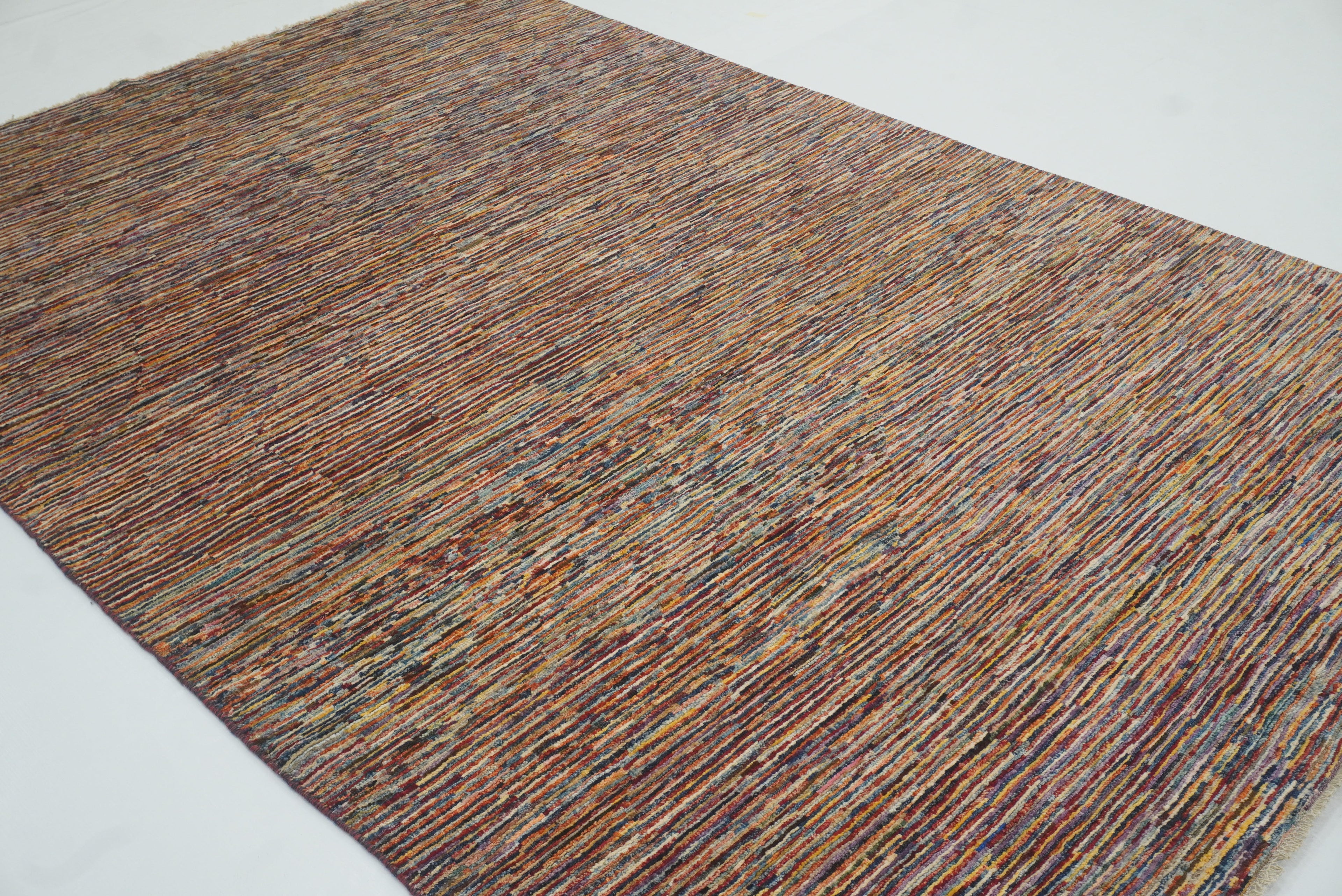 6'1"x9'5" Striped Gabbeh Afghan Hand knotted Rug - Yildiz Rugs
