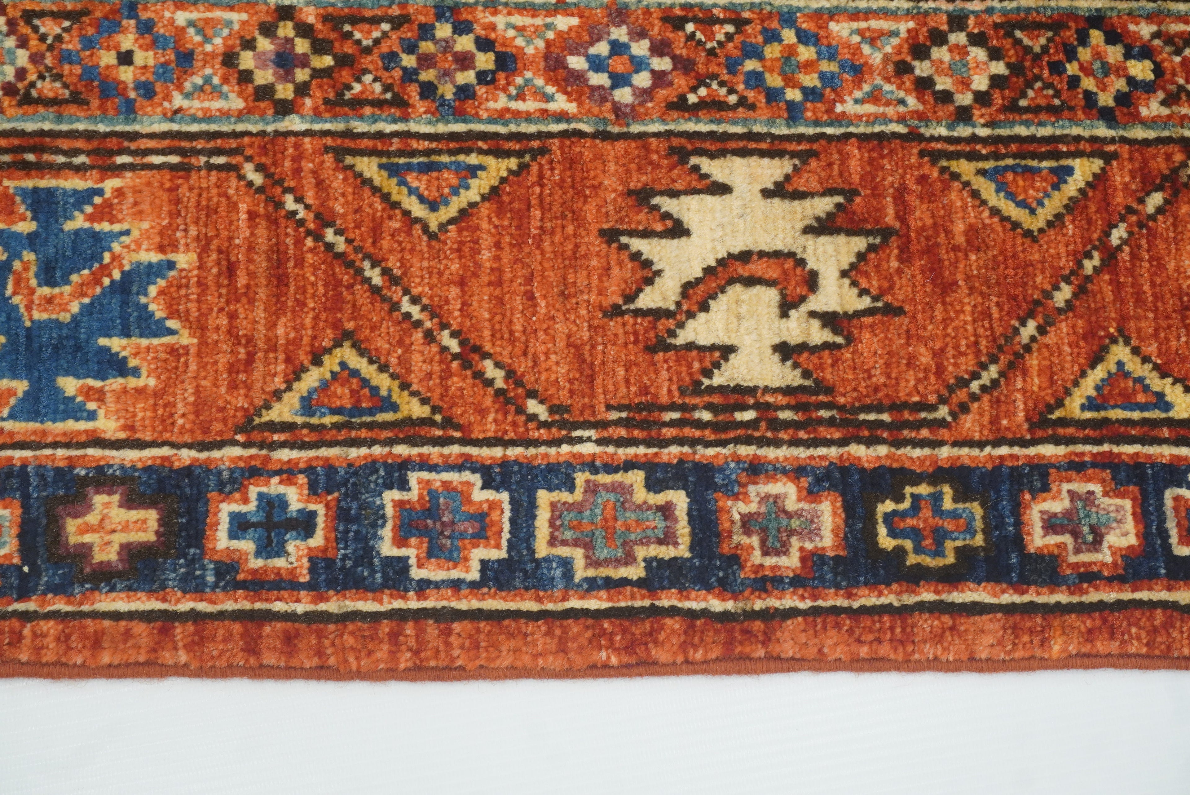 3x4 Red Ersari Hand Knotted Afghan Wool Oriental Rug - Yildiz Rugs