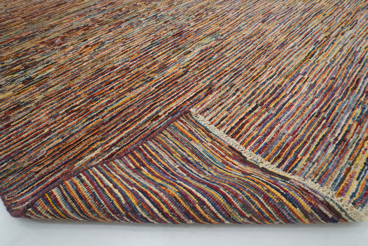 6'1"x9'5" Striped Gabbeh Afghan Hand knotted Rug - Yildiz Rugs