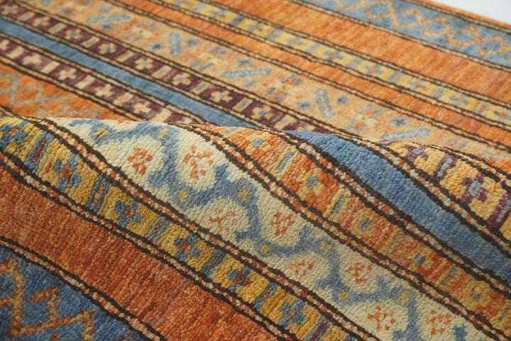2x5 Orange Turkish Hand knotted Wool Runner Rug - Yildiz Rugs