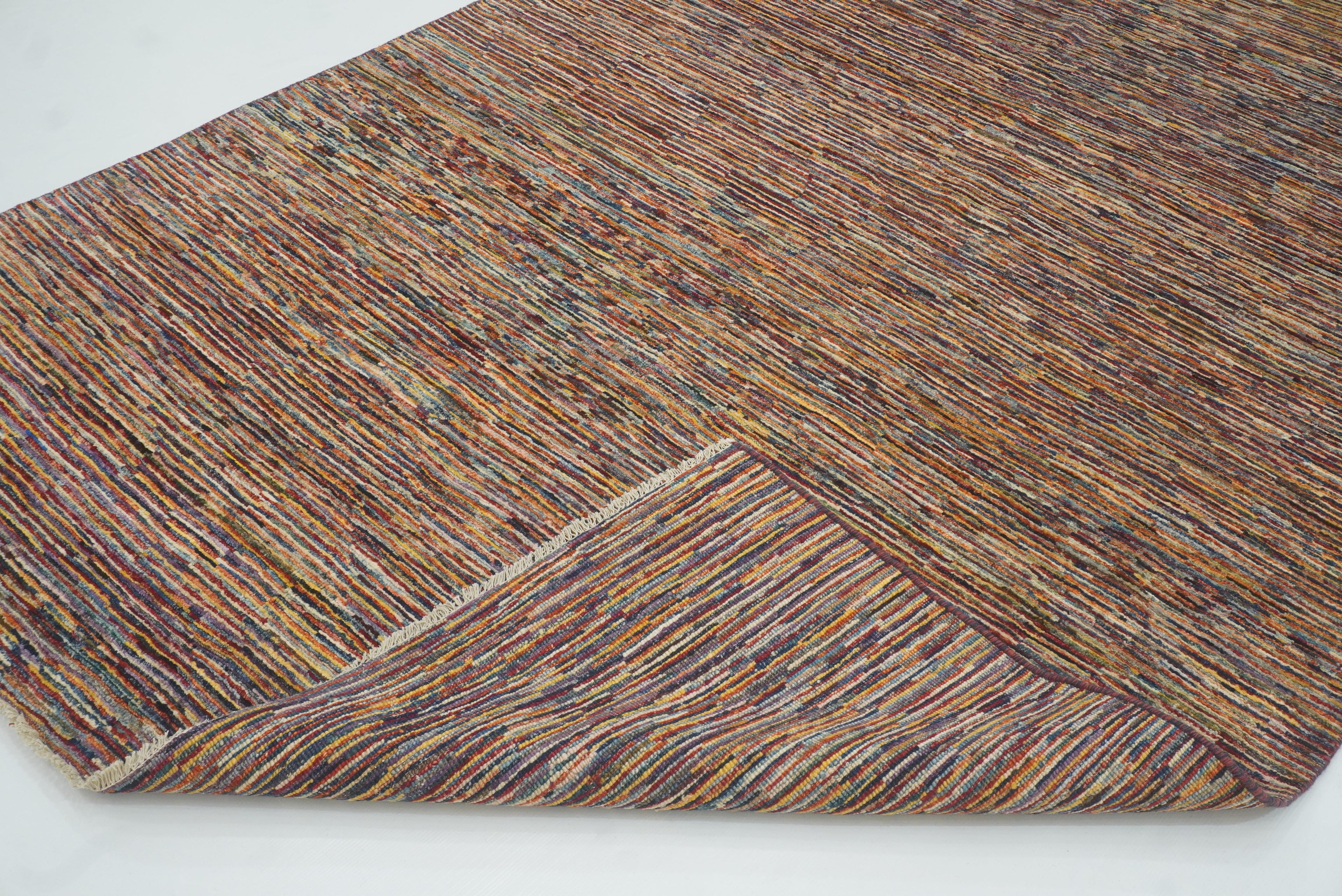 6'1"x9'5" Striped Gabbeh Afghan Hand knotted Rug - Yildiz Rugs