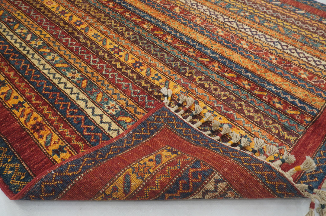 4x8 Red Turkish Hand knotted Oriental Wide Runner Rug