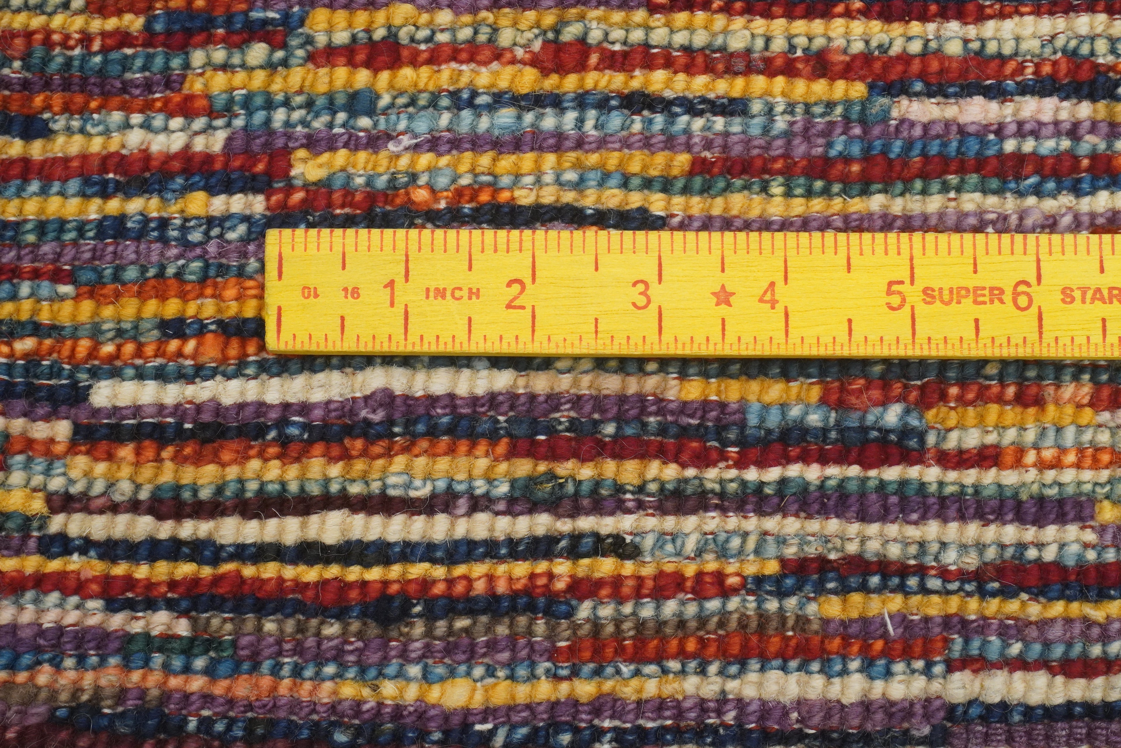 6'1"x9'5" Striped Gabbeh Afghan Hand knotted Rug - Yildiz Rugs