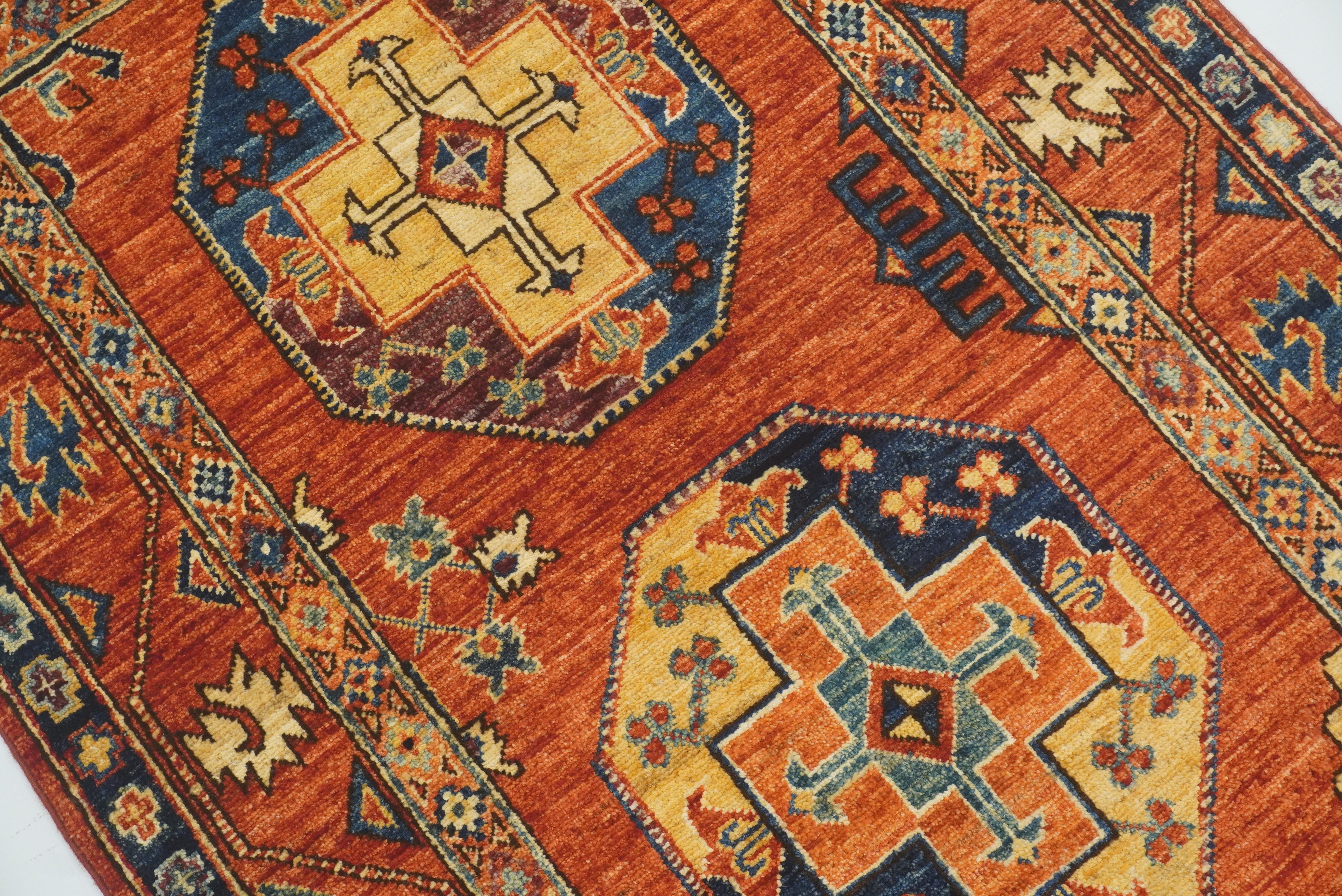 2'8"x4'5" Red Ersari Hand Knotted Afghan Oriental Rug - Yildiz Rugs