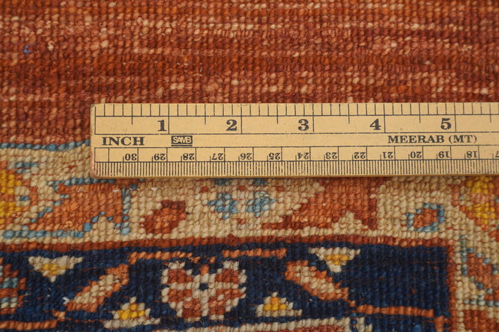 3x4 Red Blue Turkish Shawl Hand knotted Rug