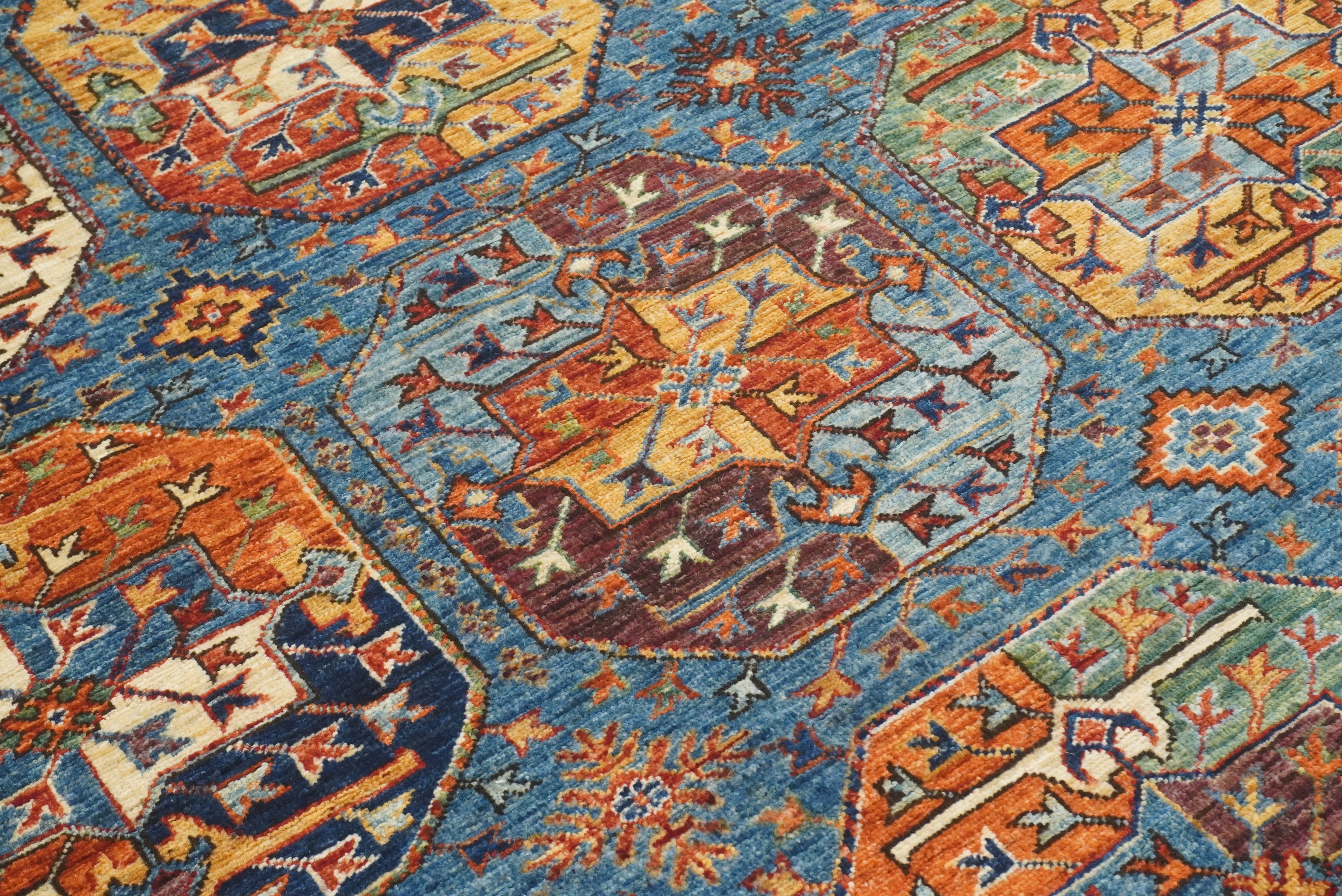 5'6"x8'2" Blue Ersari Afghan Hand-Knotted Oriental Rug - Yildiz Rugs