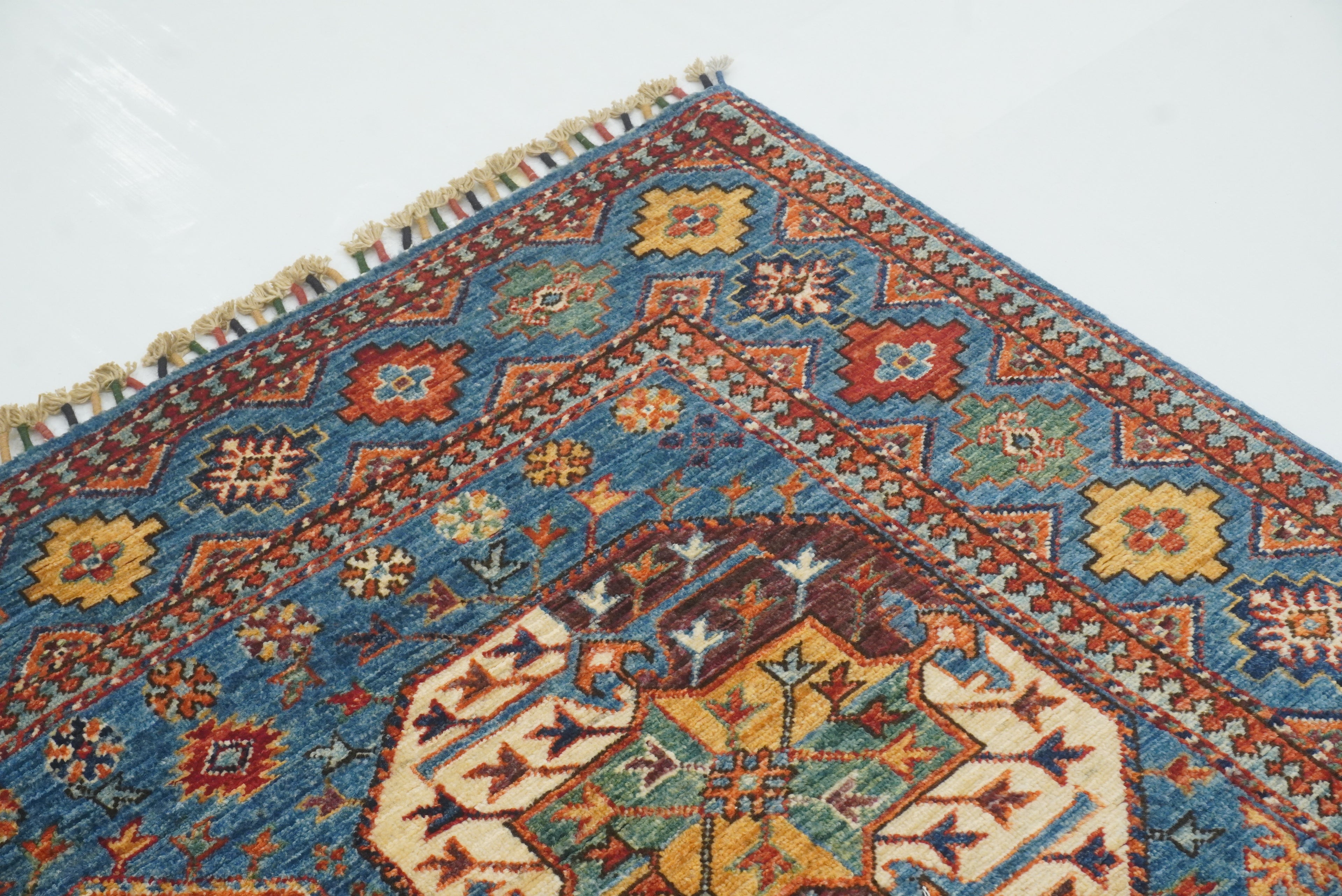 5'6"x8'2" Blue Ersari Afghan Hand-Knotted Oriental Rug - Yildiz Rugs