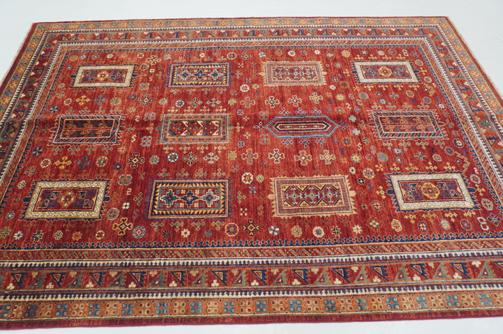 6x9 Red Afghan Baluch Hand knotted Oriental Rug - Yildiz Rugs