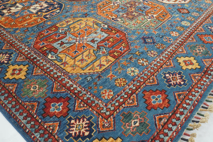 5'6"x8'2" Blue Ersari Afghan Hand-Knotted Oriental Rug - Yildiz Rugs