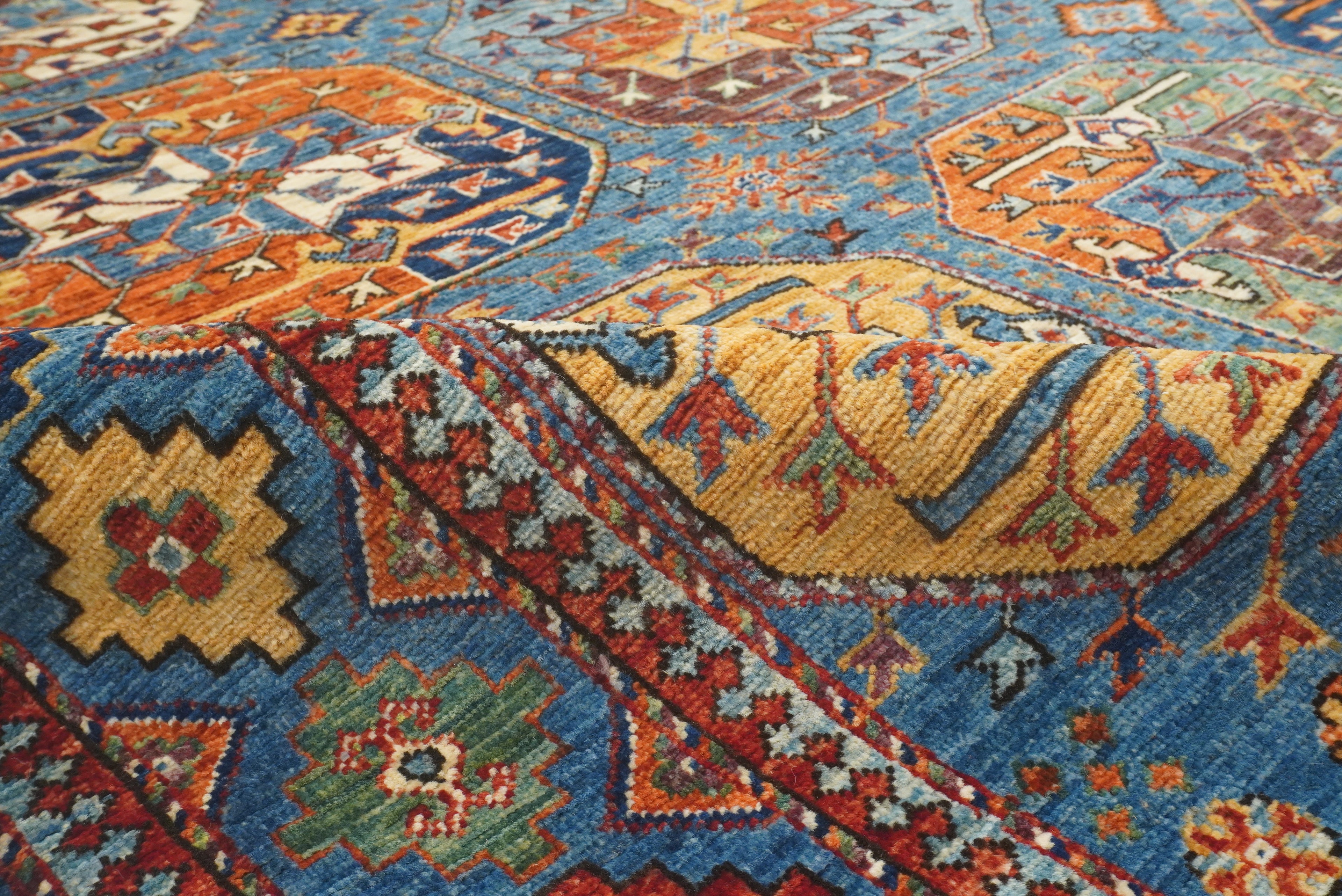 5'6"x8'2" Blue Ersari Afghan Hand-Knotted Oriental Rug - Yildiz Rugs