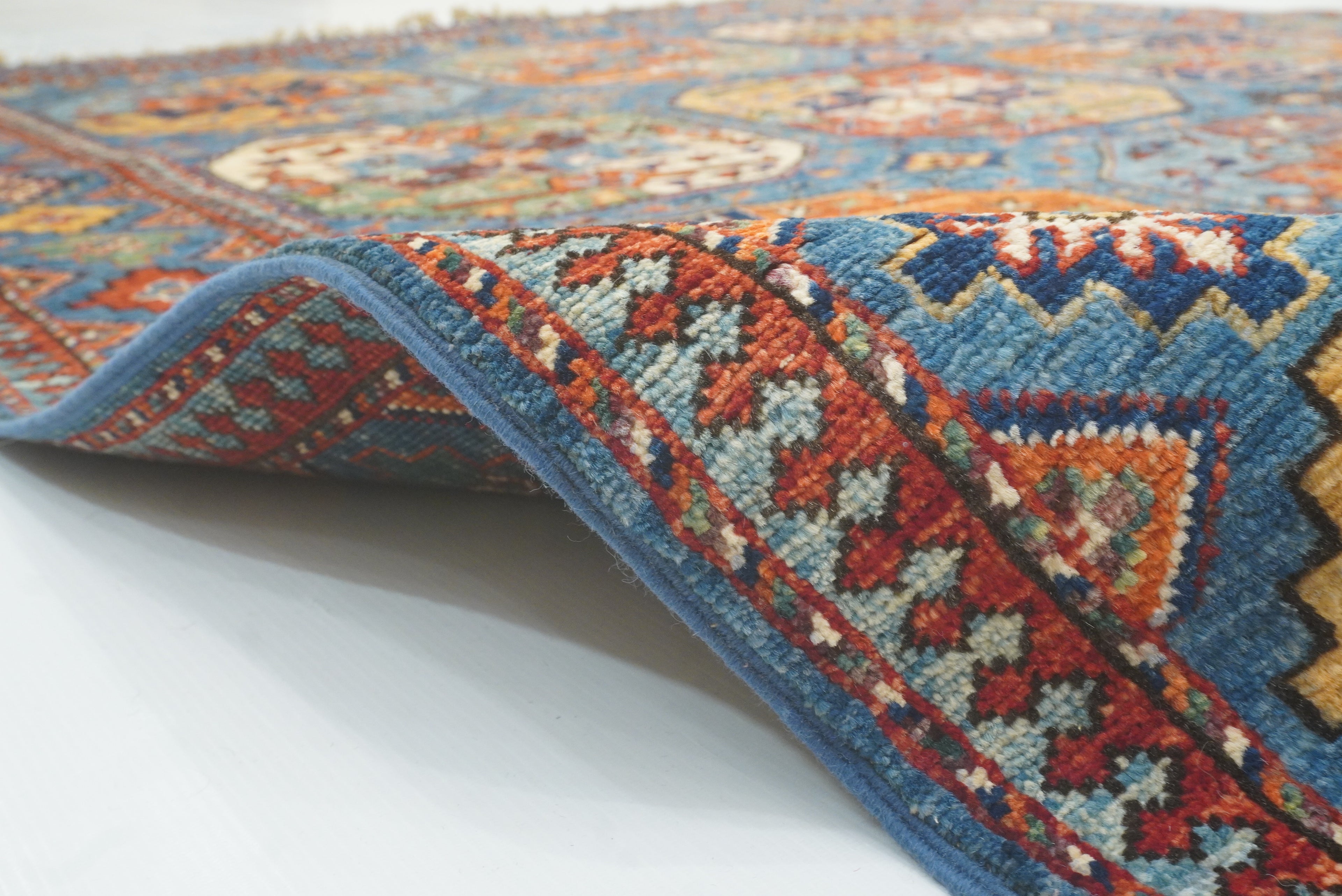 5'6"x8'2" Blue Ersari Afghan Hand-Knotted Oriental Rug - Yildiz Rugs