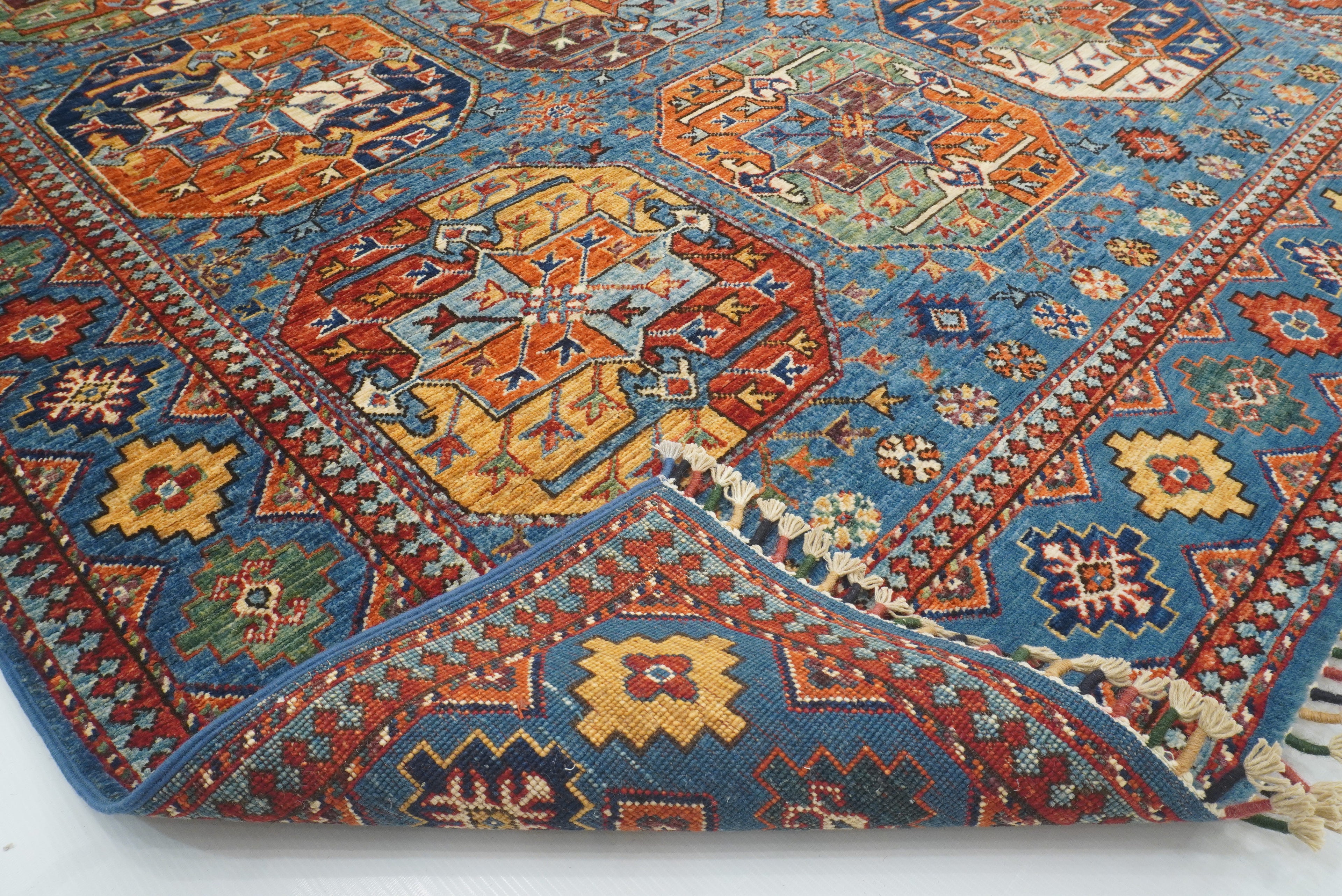 5'6"x8'2" Blue Ersari Afghan Hand-Knotted Oriental Rug - Yildiz Rugs