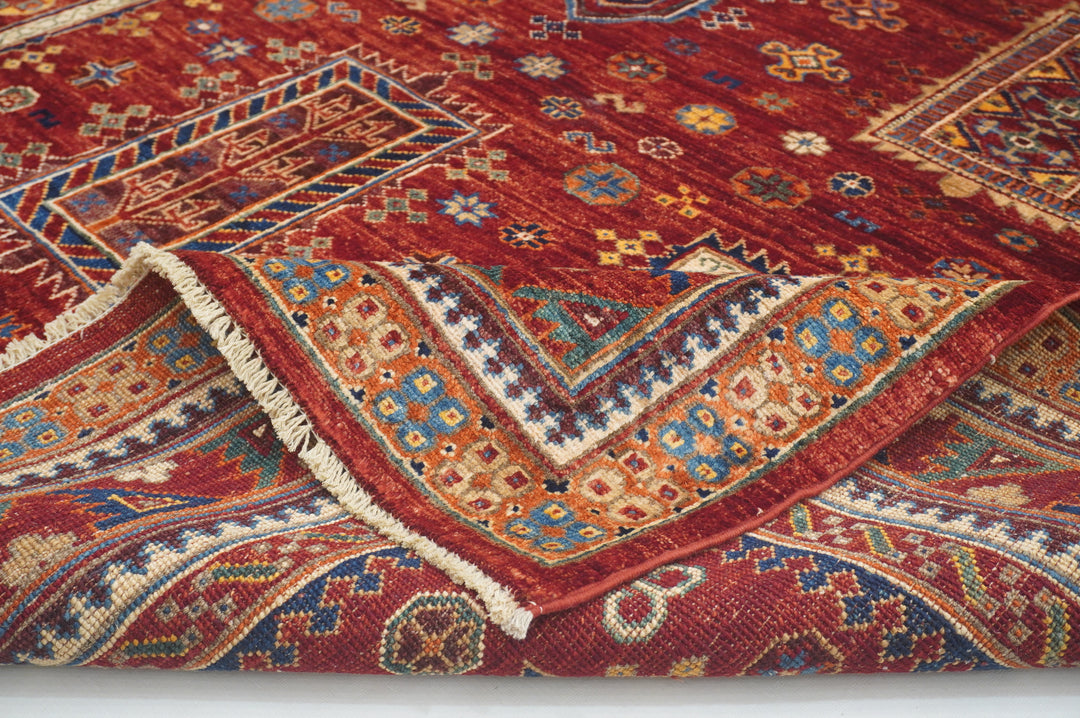 6x9 Red Afghan Baluch Hand knotted Oriental Rug - Yildiz Rugs