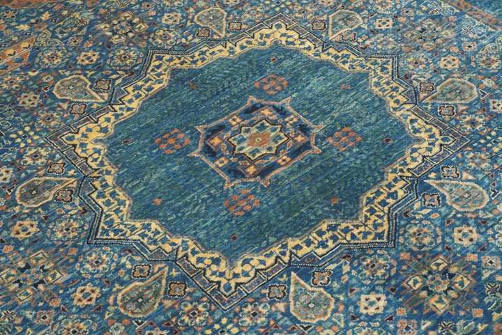 5x7 Dark Blue Mamluk Hand knotted Turkish Rug