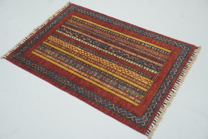 3x4 Red Turkish Style Hand knotted Rug - Yildiz Rugs