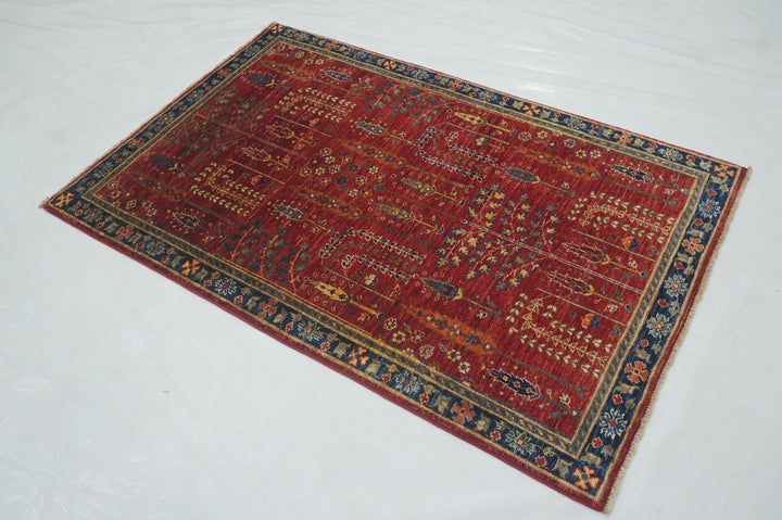 3x5 Red Tree Bakhshaish Afghan Hand Knotted Rug