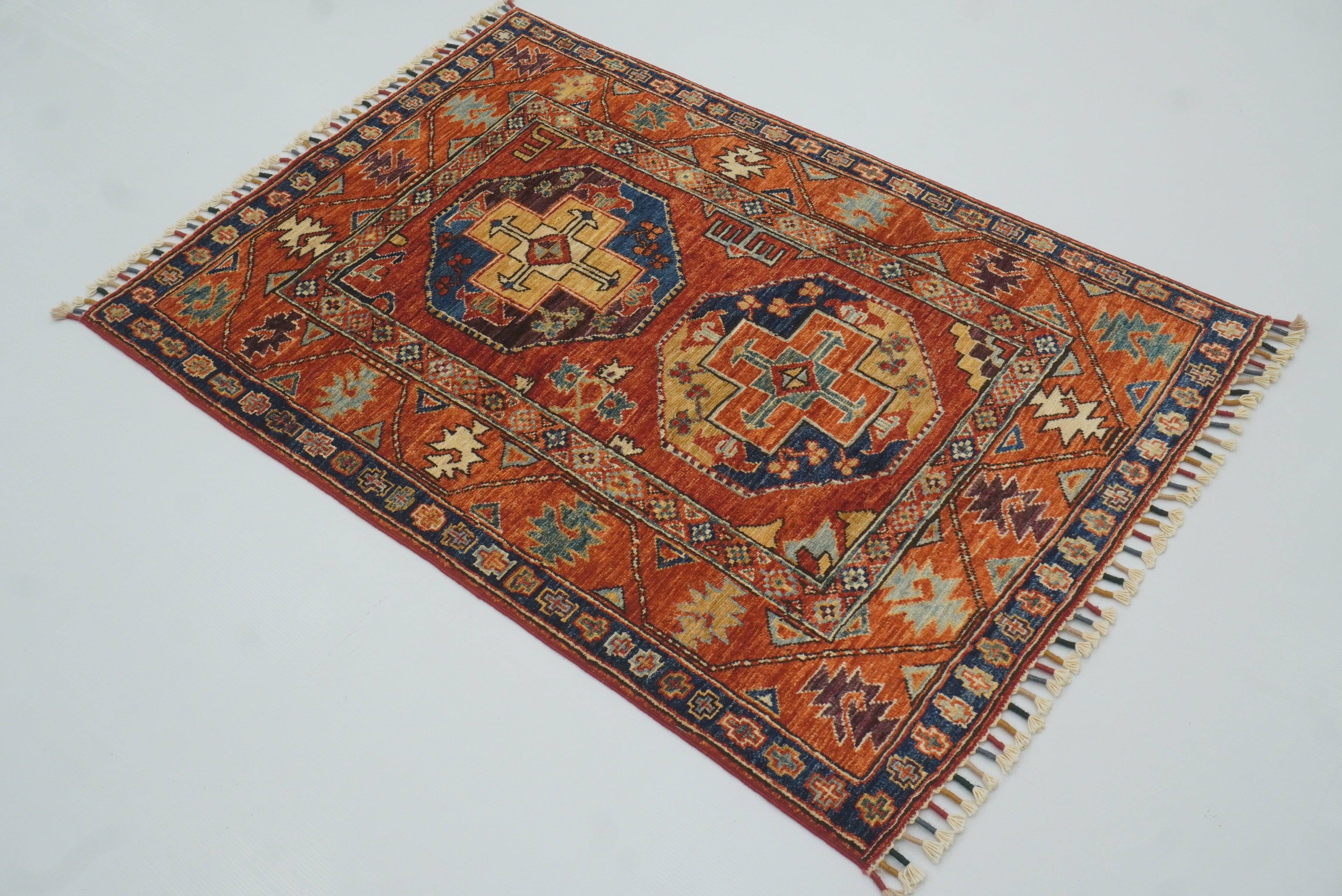 3x4 Red Ersari Hand Knotted Afghan Oriental Rug - Yildiz Rugs