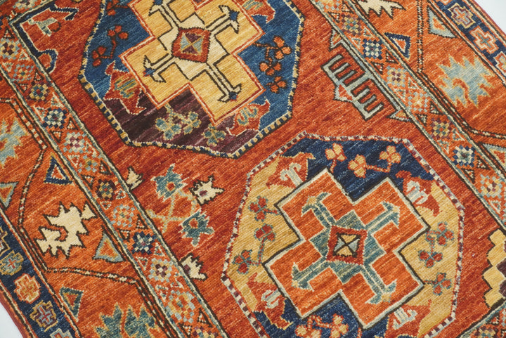 3x4 Red Ersari Hand Knotted Afghan Oriental Rug - Yildiz Rugs