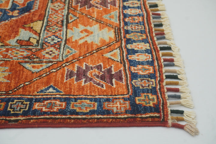 3x4 Red Ersari Hand Knotted Afghan Oriental Rug - Yildiz Rugs