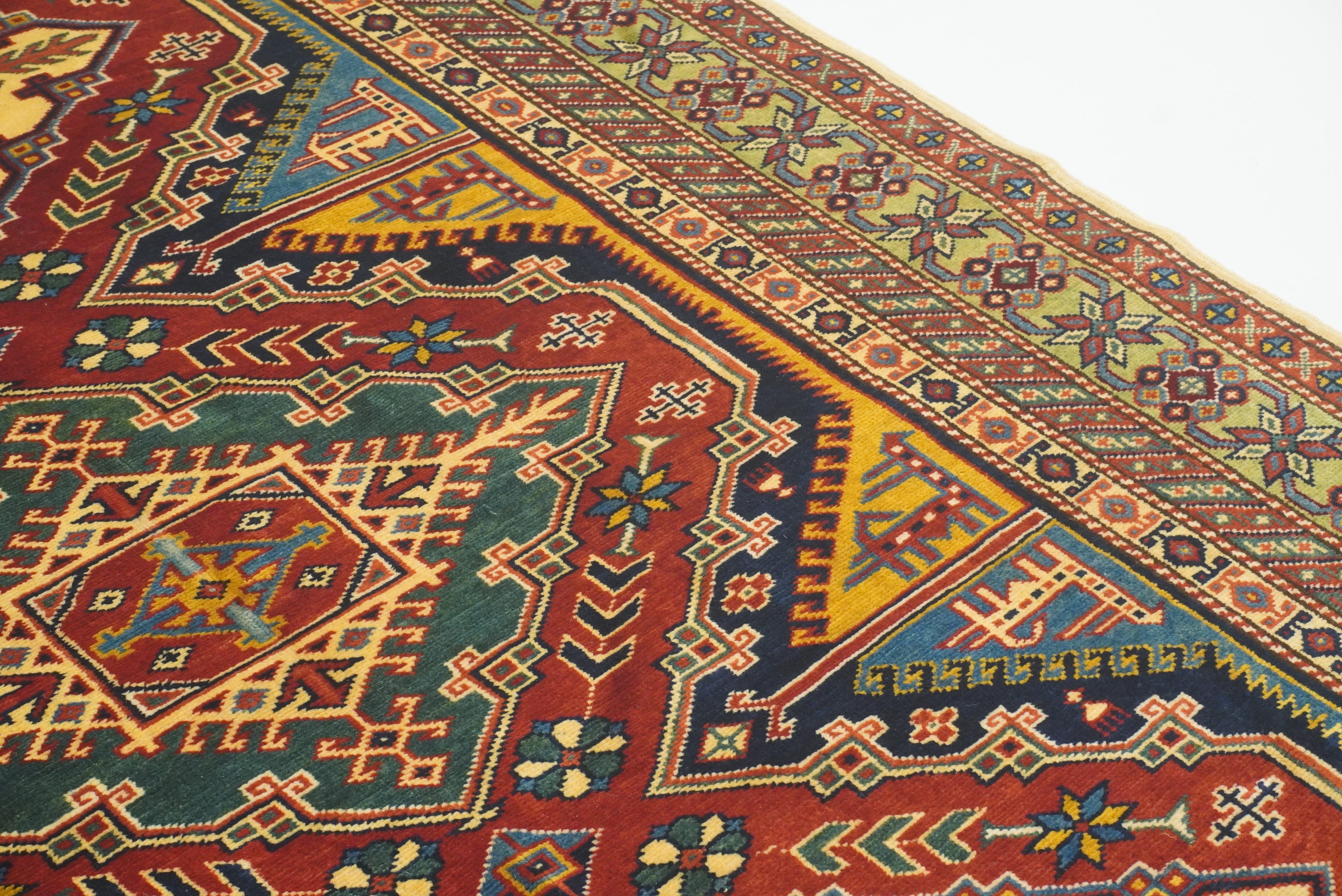 4x6 Navy Blue Shirvan Afghan Hand-Knotted Rug - Yildiz Rugs