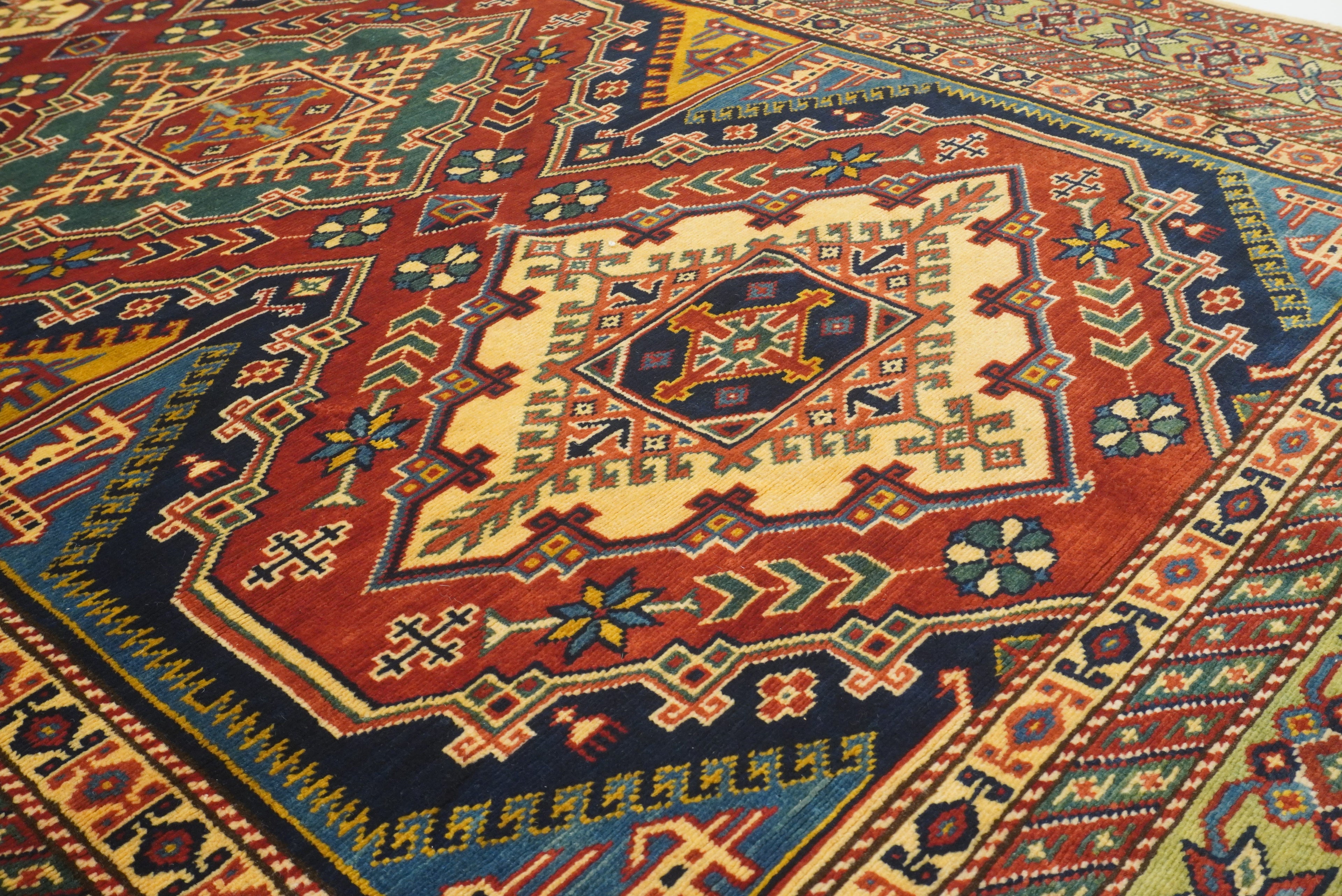 4x6 Navy Blue Shirvan Afghan Hand-Knotted Rug - Yildiz Rugs