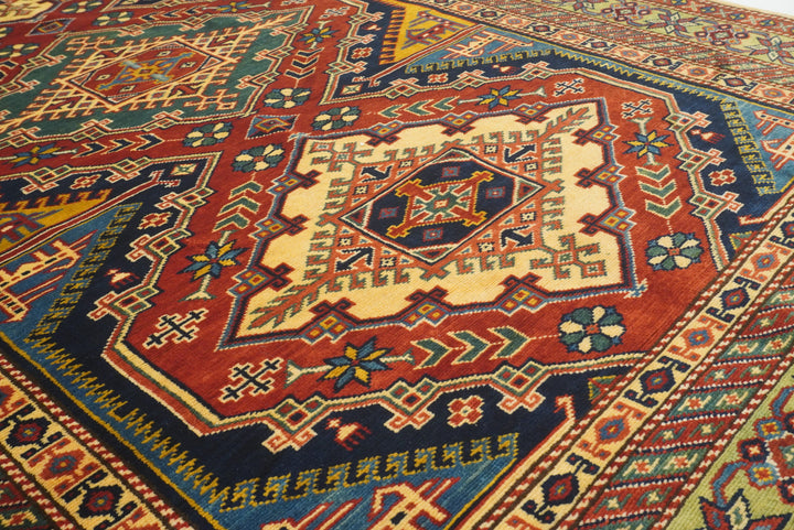 4x6 Navy Blue Shirvan Afghan Hand-Knotted Rug - Yildiz Rugs