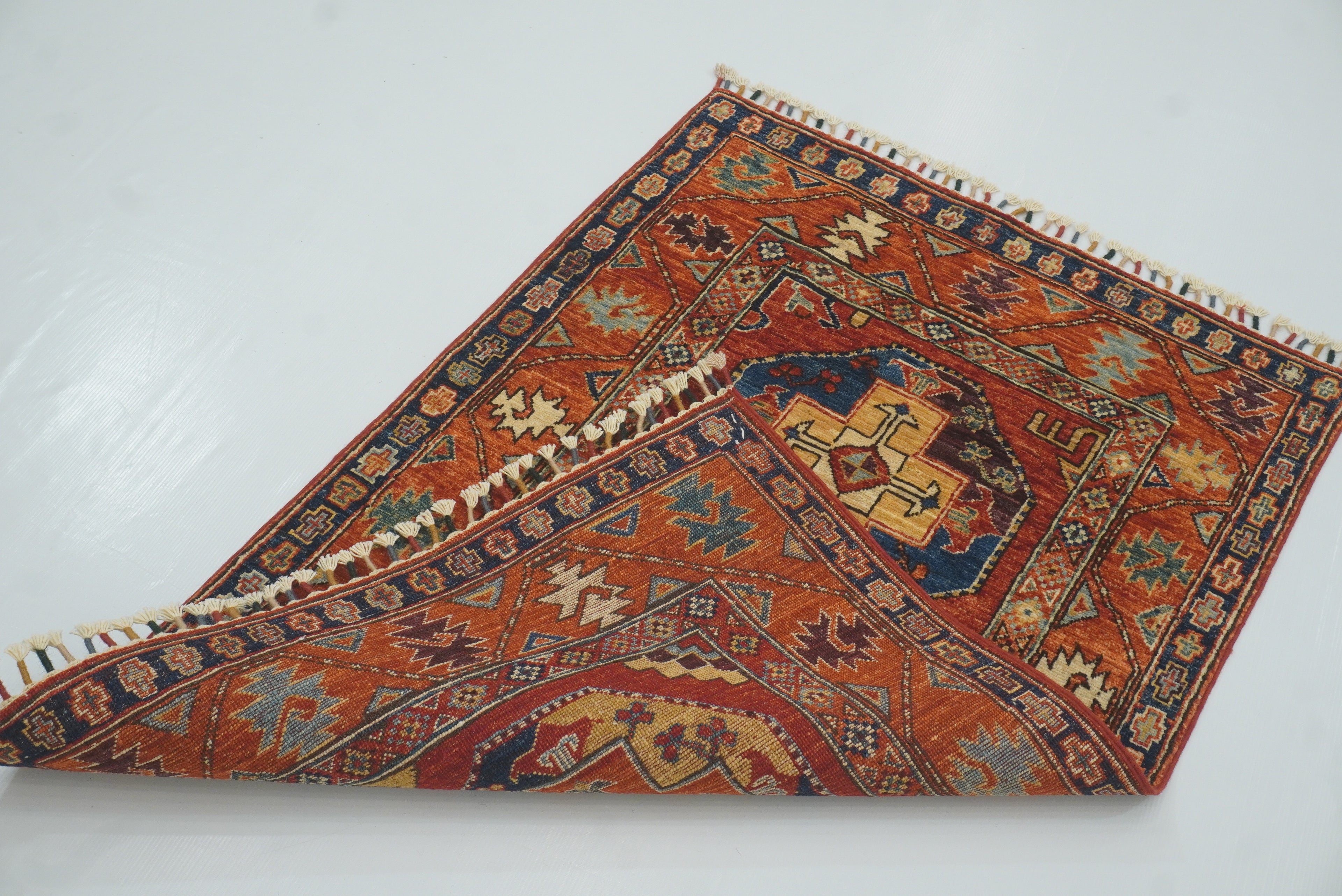 3x4 Red Ersari Hand Knotted Afghan Oriental Rug - Yildiz Rugs