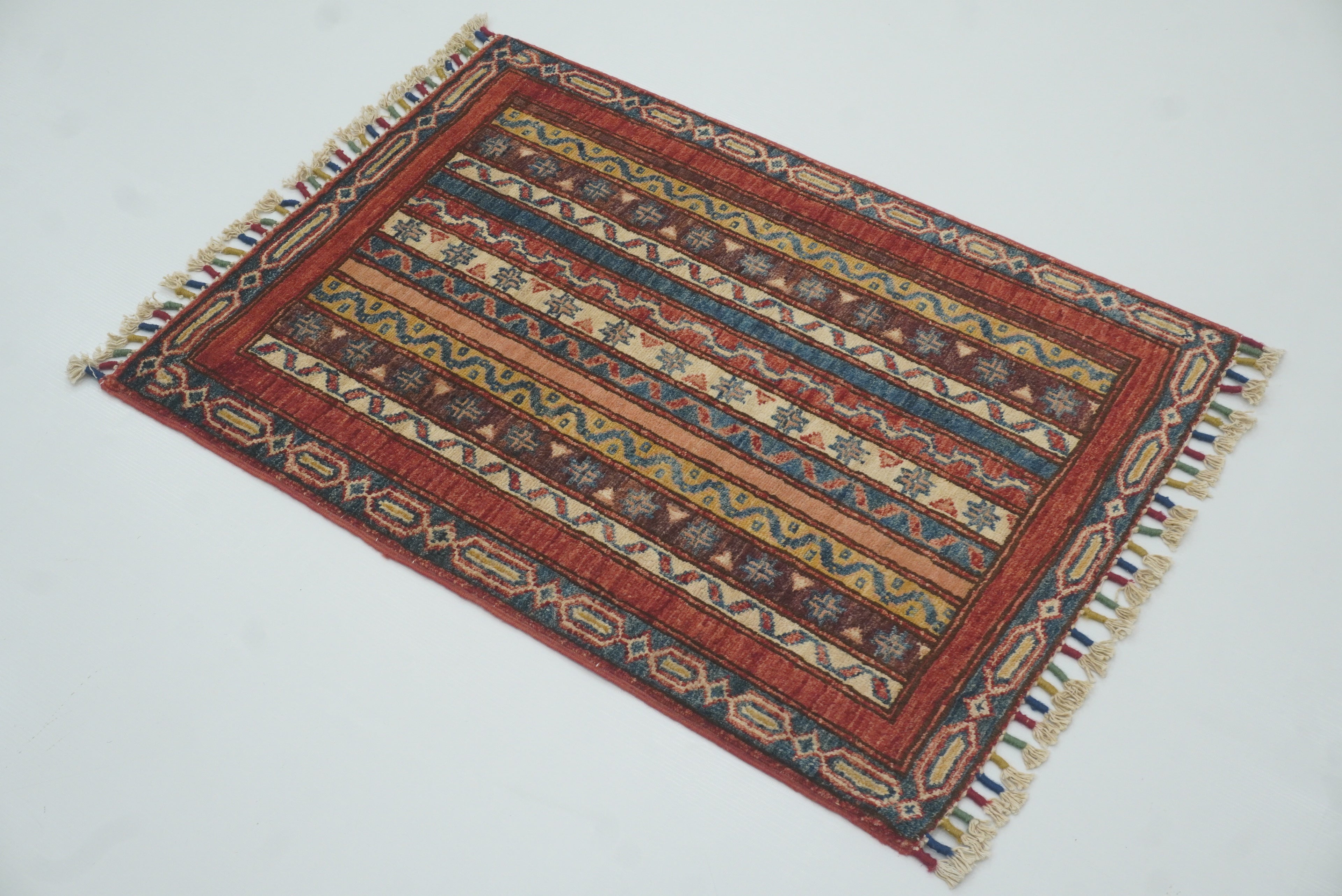 2x3 Red Turkish Hand-Knotted Wool Rug - Yildiz Rugs