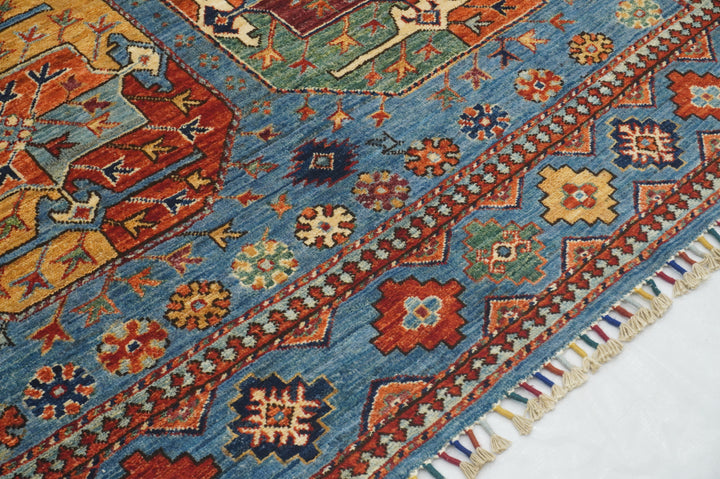 5x7 Blue Ersari Turkmen Afghan Tribal Rug